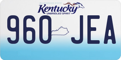 KY license plate 960JEA