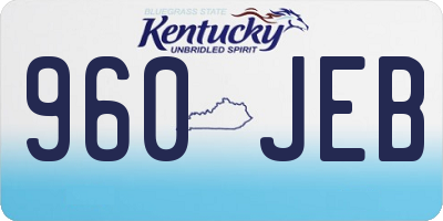 KY license plate 960JEB