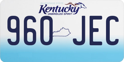 KY license plate 960JEC