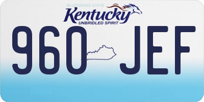 KY license plate 960JEF