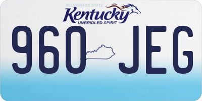 KY license plate 960JEG