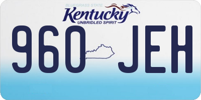 KY license plate 960JEH