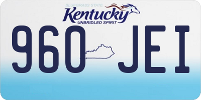 KY license plate 960JEI