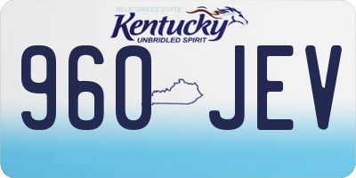 KY license plate 960JEV