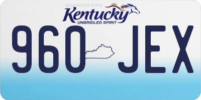 KY license plate 960JEX