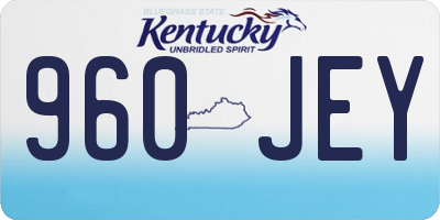 KY license plate 960JEY