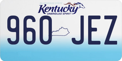 KY license plate 960JEZ