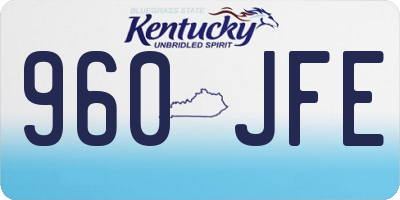 KY license plate 960JFE