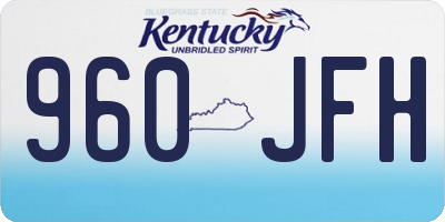 KY license plate 960JFH