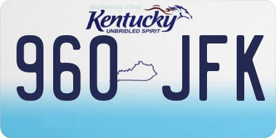 KY license plate 960JFK