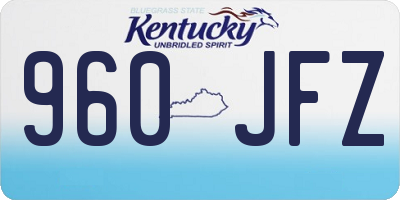 KY license plate 960JFZ