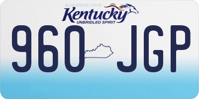 KY license plate 960JGP