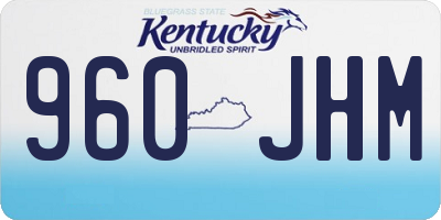 KY license plate 960JHM