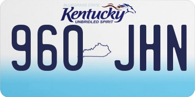 KY license plate 960JHN