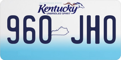 KY license plate 960JHO