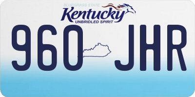 KY license plate 960JHR