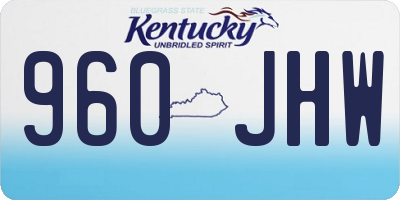 KY license plate 960JHW