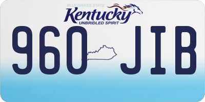 KY license plate 960JIB
