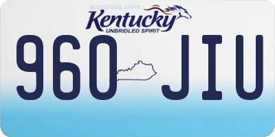 KY license plate 960JIU