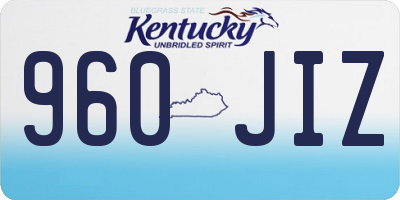 KY license plate 960JIZ