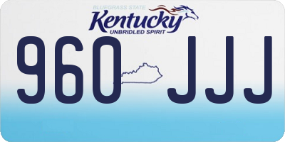 KY license plate 960JJJ