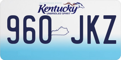 KY license plate 960JKZ