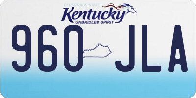 KY license plate 960JLA