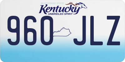KY license plate 960JLZ