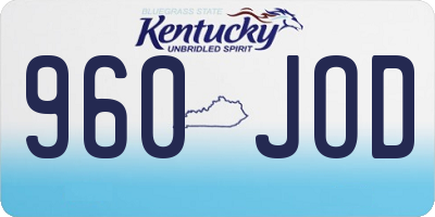 KY license plate 960JOD