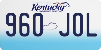 KY license plate 960JOL