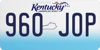 KY license plate 960JOP