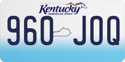KY license plate 960JOQ
