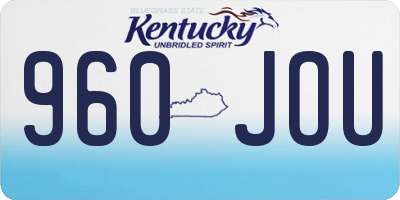 KY license plate 960JOU