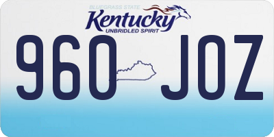 KY license plate 960JOZ