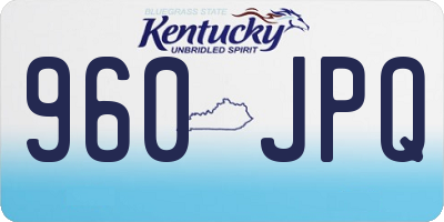 KY license plate 960JPQ