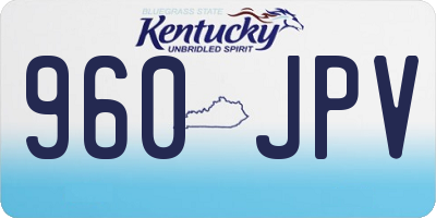 KY license plate 960JPV
