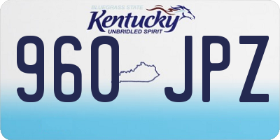 KY license plate 960JPZ