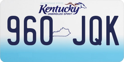 KY license plate 960JQK