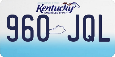 KY license plate 960JQL