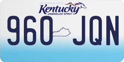 KY license plate 960JQN