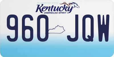 KY license plate 960JQW