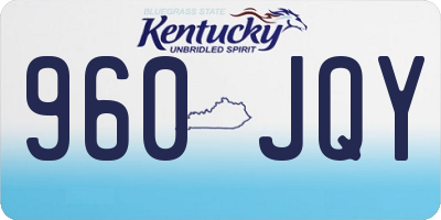 KY license plate 960JQY