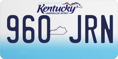 KY license plate 960JRN