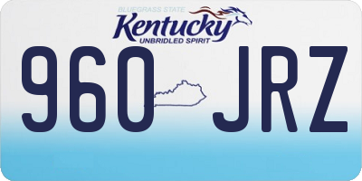 KY license plate 960JRZ