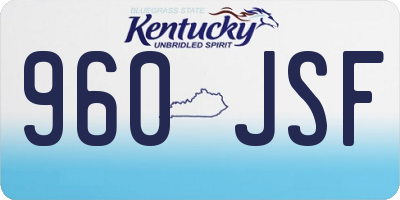 KY license plate 960JSF
