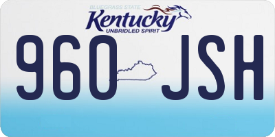 KY license plate 960JSH