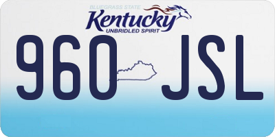 KY license plate 960JSL