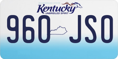 KY license plate 960JSO