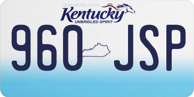 KY license plate 960JSP