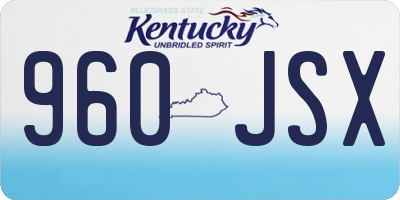 KY license plate 960JSX